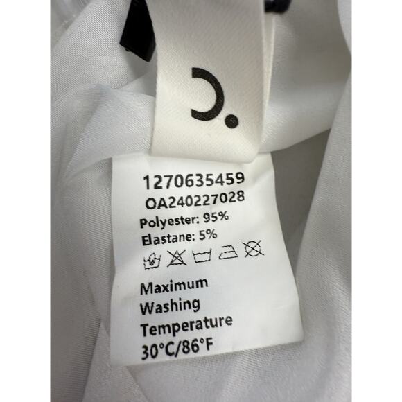 Commense White Maxi Dress Small NWT Lined Puff Sleeve Button Front Elegant - Picture 11 of 11